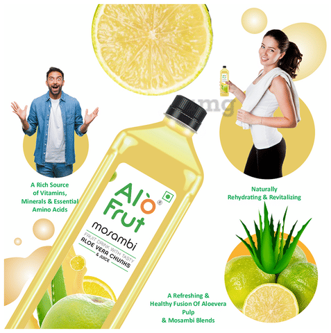 Alo Frut Mosambi Aloevera Chunks Juice: Buy bottle of Ltr