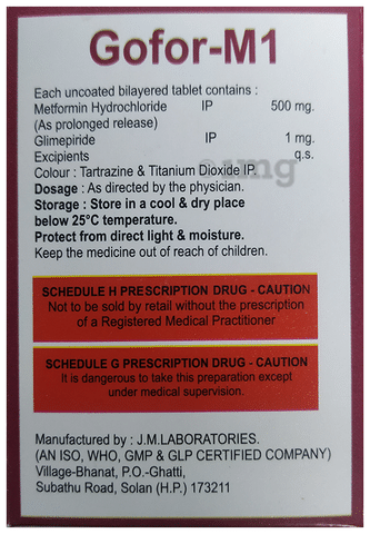 Gofor M 1mg/500mg Tablet PR