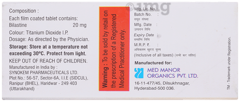 Bilahist 20mg Tablet image