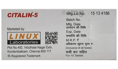 Citalin 5 Tablet image