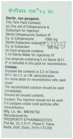 Ceptidar S 1.5G Injection image Ceptidar S 1.5G Injection image
