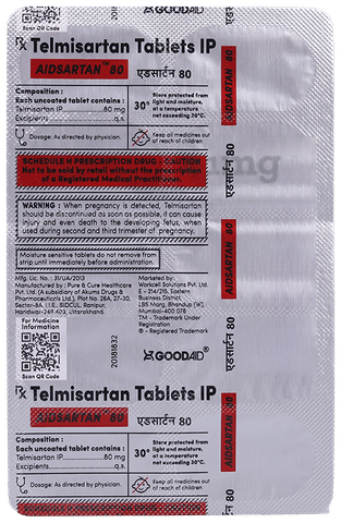 Aidsartan 80 Tablet image Aidsartan 80 Tablet image