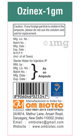 Ozinex 1gm Injection image