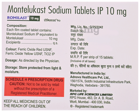 Romilast 10mg Tablet image