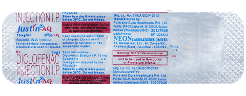 Buy Justin AQ 75mg Injection Online: View Uses, Side Effects, Price ...