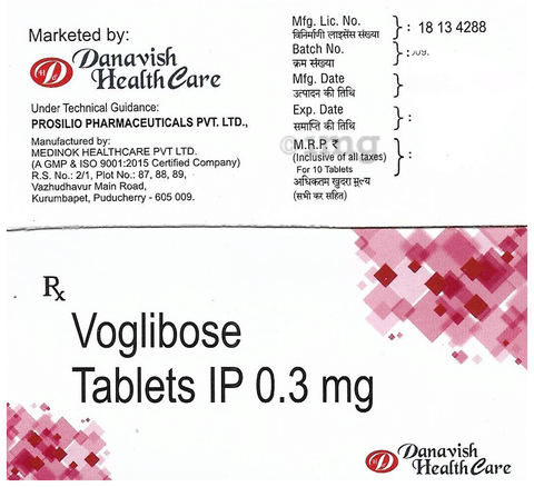 Danavish Voglibose 0.3mg Tablet image Danavish Voglibose 0.3mg Tablet image
