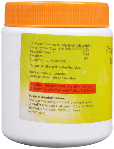 Pegfiber Polyethylene Glycol 3350 & Ispaghula Powder | Eases Constipation image