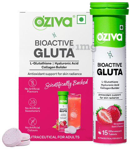 Oziva Bioactive Gluta Effervescent Tablets (15 Each) Strawberry Swirl: Buy box of 1.0 Bottle at best price in India