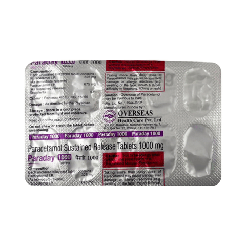 Paraday 1000mg Tablet image