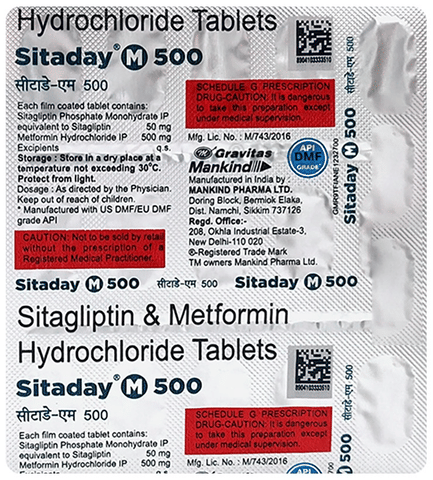 Sitaday M 500 Tablet image