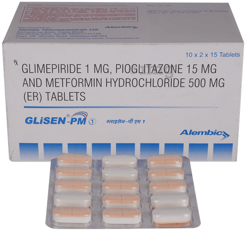 Glisen-PM 1mg/500mg/15mg Tablet