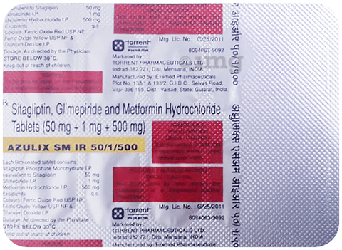 Buy Azulix SM IR 50/1/500 Tablet Online: View Uses, Side Effects, Price ...