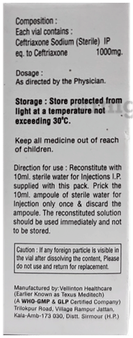 Icocef 1g Injection image