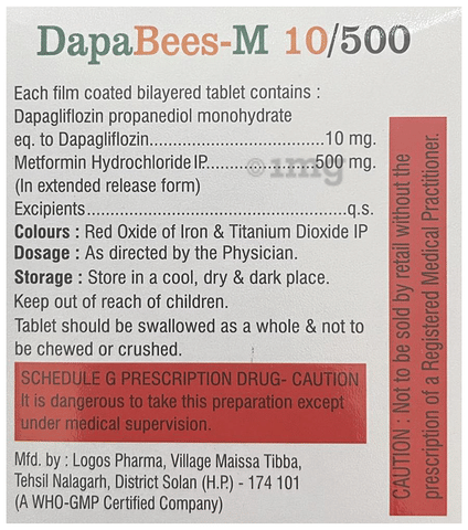 Dapabees-M 10/500 Tablet ER image Dapabees-M 10/500 Tablet ER image