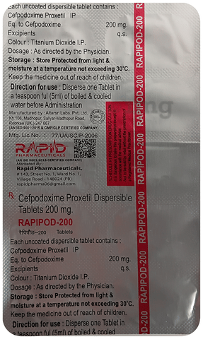Rapipod 200 Tablet DT image Rapipod 200 Tablet DT image
