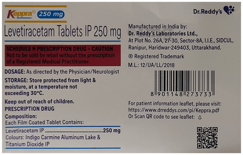 Keppra 250mg Tablet image