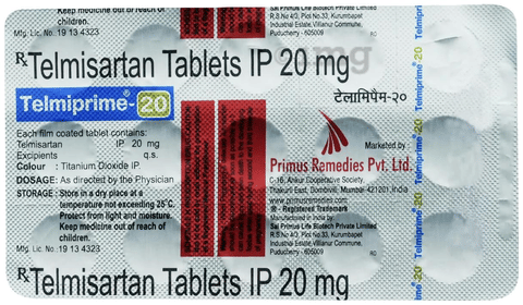 Telmiprime 20mg Tablet image Telmiprime 20mg Tablet image