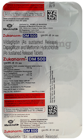 Zukanorm-DM 500 Tablet SR image Zukanorm-DM 500 Tablet SR image