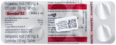 Bemdac EZ 180mg/10mg Tablet image Bemdac EZ 180mg/10mg Tablet image