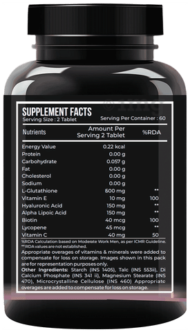 Nutrasium 8 in 1 L-Glutathione 600 mg: Buy bottle of 60.0 tablets at best price in India