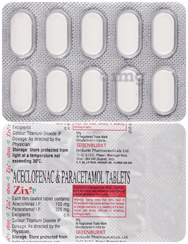 Zix P 100mg/325mg Tablet image