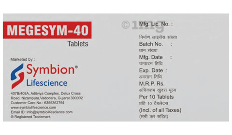 Megesym 40 Tablet image