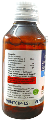 Ventcip-LS Syrup Raspberry Sugar Free