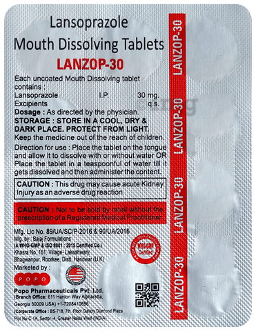 Lanzop 30 Tablet MD image