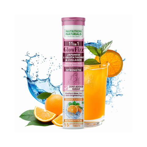 Nutrition Naturals 11 in 1 Glow Fizz Effervescent Tablet Zero Added Sugar  Orange: Buy bottle of 15.0 Effervescent Tablet at best price in India | 1mg