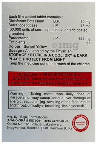 Valaid SP 50 mg/325 mg/15 mg Tablet