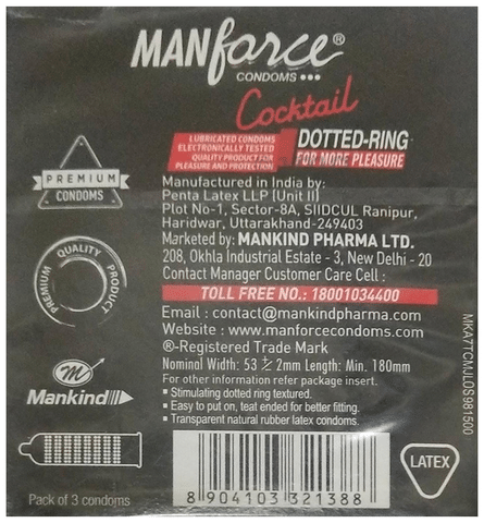 Manforce Cocktail Condoms with Dotted-Rings Combo Pack – 10 Pieces (Pack of  2) | RichesM Healthcare