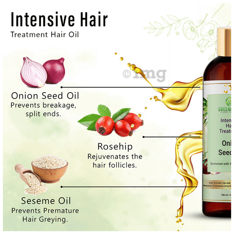 Greendorse Intensive Hair Treatment Onion Seed Oil: Buy bottle of 100 ml Oil  at best price in India | 1mg
