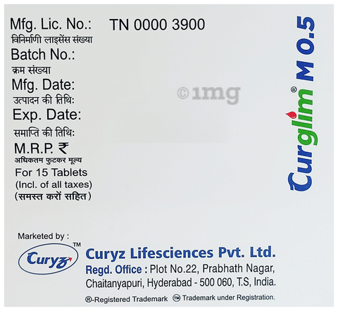 Curglim M 0.5 Tablet PR image Curglim M 0.5 Tablet PR image