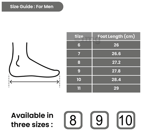 Tata 1mg Ortho Slippers Men Size 10 Grey