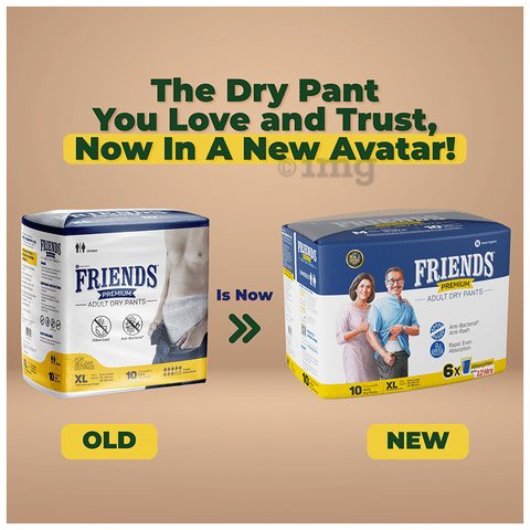 Buy Friends Overnight Adult Diapers Pants Style - 40 Count (XL) with odour  lock and Anti-Bacterial Absorbent Core Online at Best Prices in India -  JioMart.