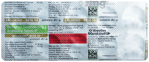 Amlokind-Beta 50 Tablet PR image Amlokind-Beta 50 Tablet PR image