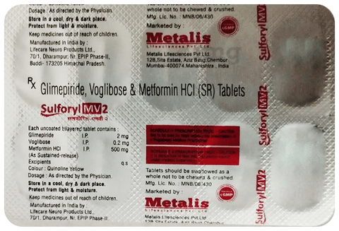 Sulforyl MV2 Tablet SR image Sulforyl MV2 Tablet SR image