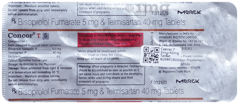 Concor T 5mg/40mg Tablet image Concor T 5mg/40mg Tablet image