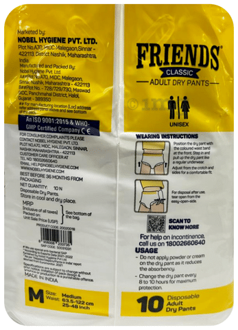 Friends Classic Adult Dry Pants Large 10 Uses Price Dosage Side  Effects Substitute Buy Online