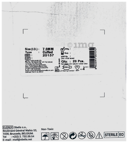 Polymed Endotracheal Tube(Oral/Nasal) Cuffed 20157 7mm: Buy box of