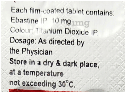 Ebast 10mg Tablet image