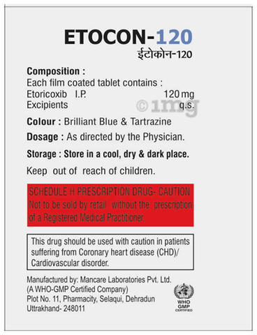 Etocon 120 Tablet image Etocon 120 Tablet image