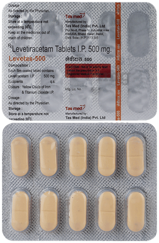 Levetas 500mg Tablet image