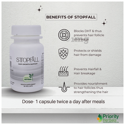 Stopfall Veg Capsule for Hair Growth Support: Buy bottle of 60.0 ...