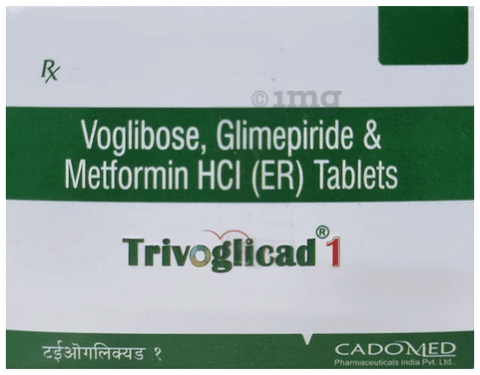 Trivoglicad 1mg/500mg/0.3mg Tablet ER image