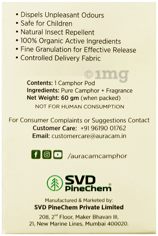 AuraCam Gold Standard Camphor Pod (60gm Each) Jasmine