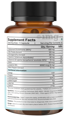glutathione and vitamin e effects BioPliQ Organic 85% Liposomal Glutathione Capsule: Buy bottle of 30.0  capsules at best price in India