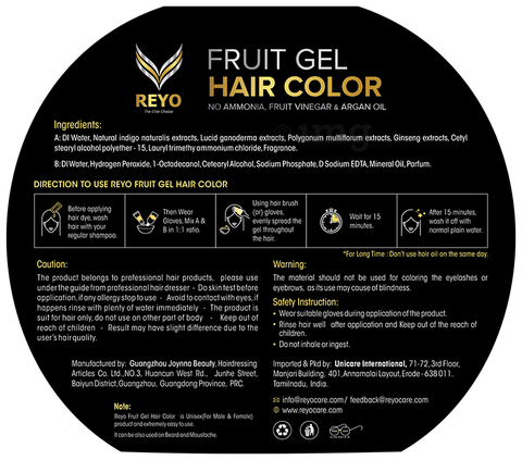 Reyo Fruit Gel Hair Colour Natural Black Buy box of 120 ml Pack at best  price in India  1mg