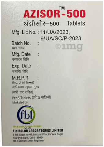 Azisor 500 Tablet image Azisor 500 Tablet image
