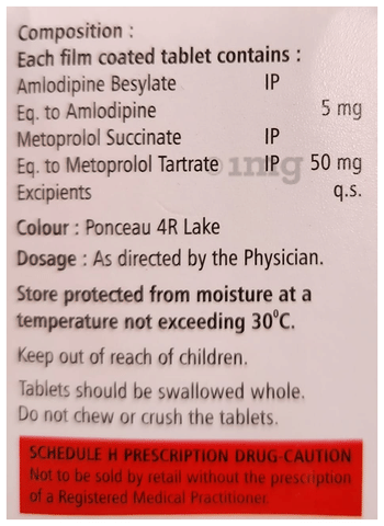 Yanomet-AM 50/5 Tablet PR image